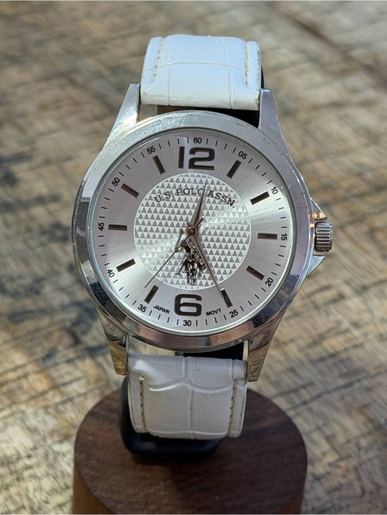 U.S. Polo Assn. Other - U.S. Polo Assn. Classic Silver Watch w/ White Strap – New Battery + Box/Papers